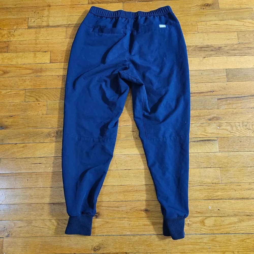 FIGS Navy Blue Joggers Cream Drawstring Small